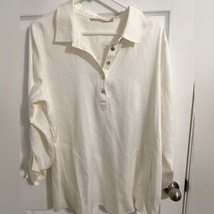 Soft Surroundings off white blouse XL NWT